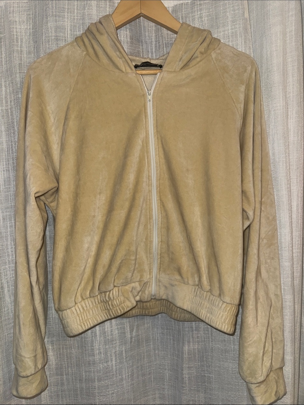 PG | Velvet Velvour Zip-Up Hoodie Beige Women’s M